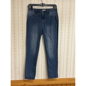 Chicos Girlfriend Jeans Size 0 Medium Wash Mid Rise Stretch